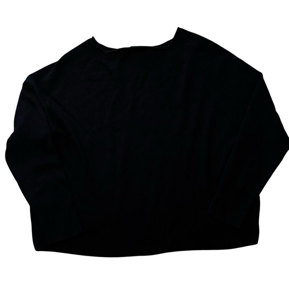 Quince Women's 100% Mongolian Cashmere Boatneck Sweater Black Large NWT - Picture 3 of 5